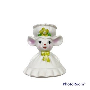 Vintage Lefton Mouse Pin Cushion Figurine Kitsch Cute Retro Sewing Craft